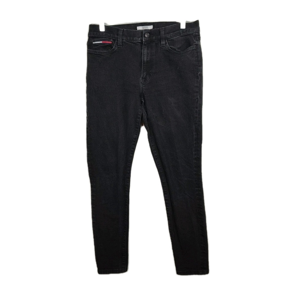 Tommy Jeans Women's‎ Size 6 Black Skinny Embroidered Logo